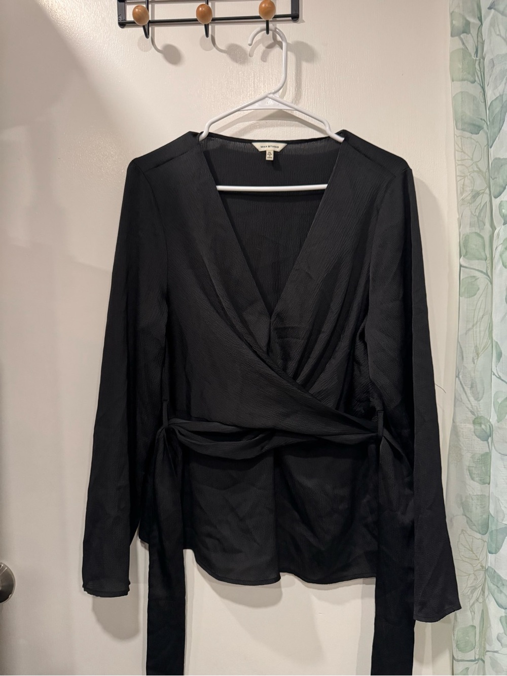 Max Studio Black Textured Blouse